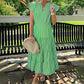 🎀Women’s Striped Tiered Ruffle Midi Dress💃