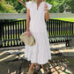 🎀Women’s Striped Tiered Ruffle Midi Dress💃