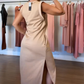 Femei V-Neck fără mâneci Split Maxi rochie