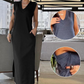 Femei V-Neck fără mâneci Split Maxi rochie