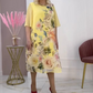 Rochie midi casual cu imprimeu floral pentru femei
