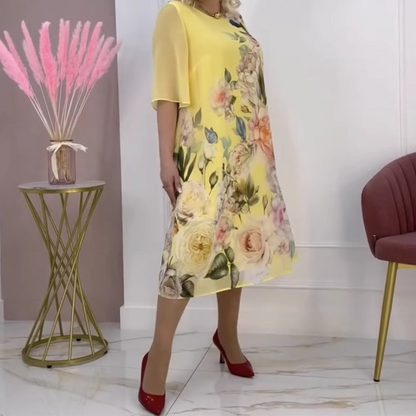 Rochie midi casual cu imprimeu floral pentru femei