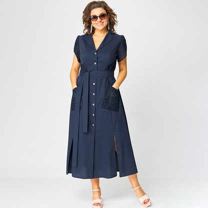 ✨Rochii casual pentru femei cu decolteu în V și talie cu cravată