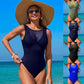 Costum de baie cu o singură piesă de culoare solidă pentru femei