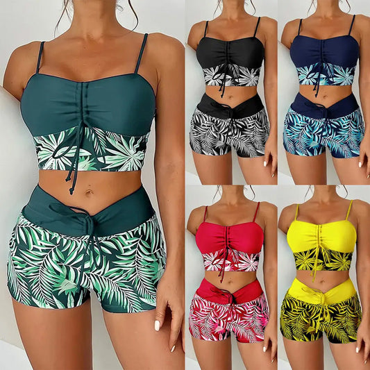 👙 Costum de Baie 2 Piese cu Imprimeu pentru Femei | Stil Modern & Confort la Plajă 🌊☀️