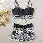 👙 Costum de Baie 2 Piese cu Imprimeu pentru Femei | Stil Modern & Confort la Plajă 🌊☀️