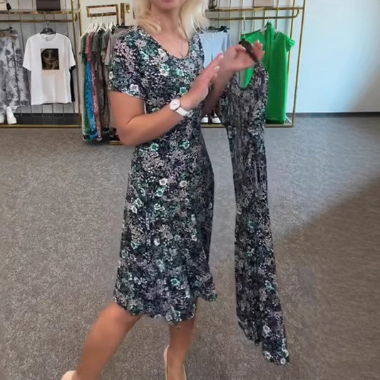 💖 [S-4XL] 🌸 Rochii casual pentru femei cu gât rotund și imprimeu floral 💃