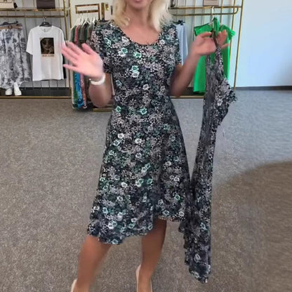 💖 [S-4XL] 🌸 Rochii casual pentru femei cu gât rotund și imprimeu floral 💃