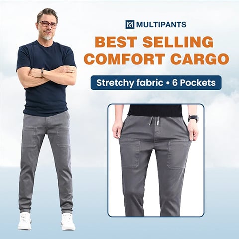🏃Ultimate Stretch, Freedom to Move👖 MultiPants Stretchy Cargo Pants – Moisture-Wicking & Deep Crotch | Perfect for Active Lifestyle, Commute & Daily, All-Day Comfort ✨