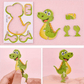 🦖🧩 Set Puzzle 3D Educativ cu Dinozauri – 50 de Piese Colorate pentru Creativitate & Gândire Spațială! 🎨✨