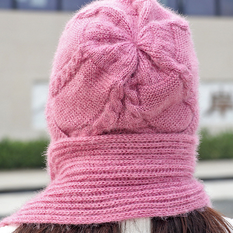 🧣2-in-1 Full Warmth, Head & Neck Coverage👒 2-in-1 Hooded Beanie with Neck Warmer – Thick Knit, Windproof & Warm ✨