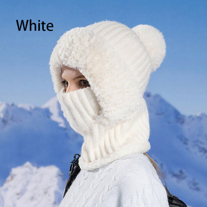 🧣3-in-1, Warm & Windproof❄️ Women's Winter One-Piece Knitted Beanie Scarf Mask – All-in-One Design, Warm & Windproof ✨