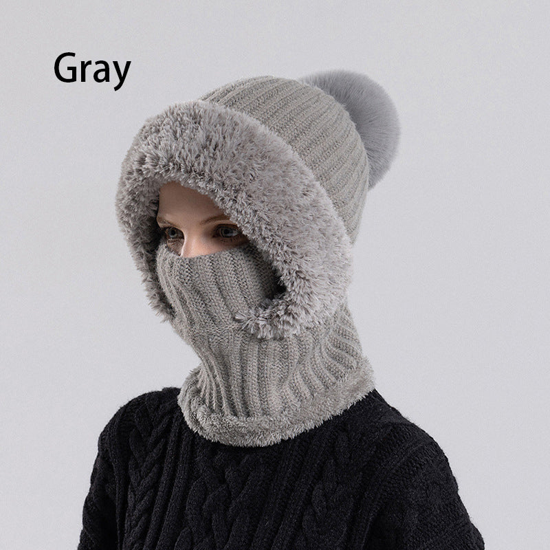 🧣3-in-1, Warm & Windproof❄️ Women's Winter One-Piece Knitted Beanie Scarf Mask – All-in-One Design, Warm & Windproof ✨