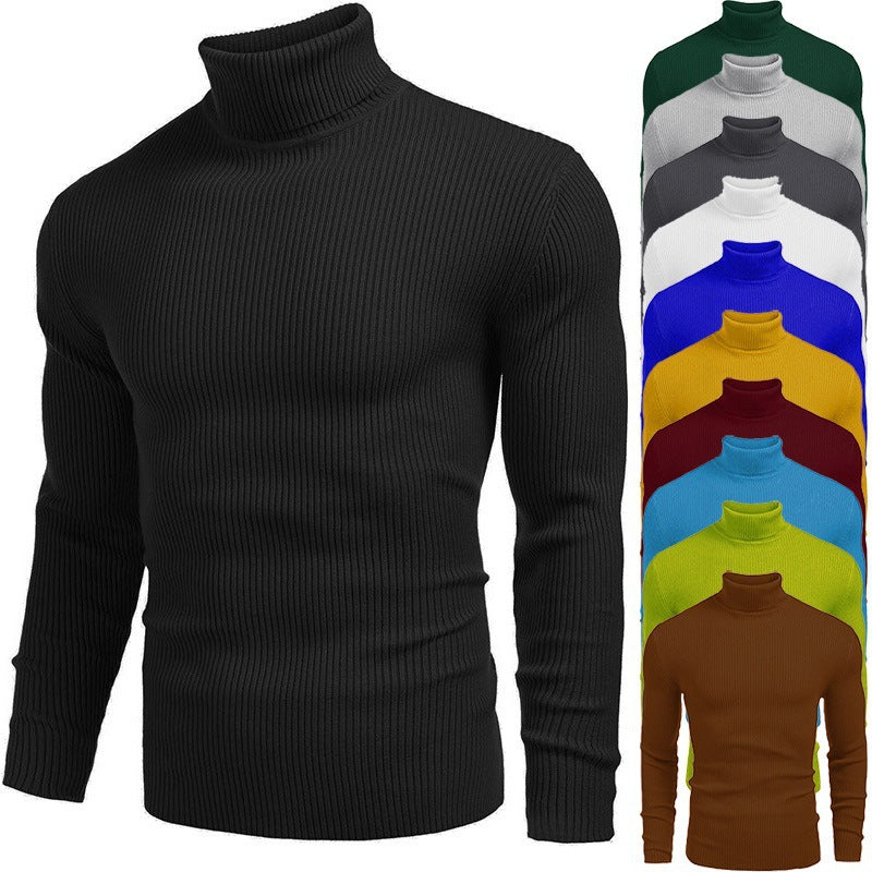 👔Slim & Versatile, 13 Colors🧶 Men's Turtleneck Sweater – Classic Solid, Business & Casual ✨
