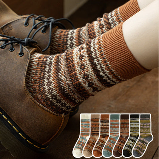 ✨7 pairs🧦Fall & Winter Warmth, Retro Long Socks