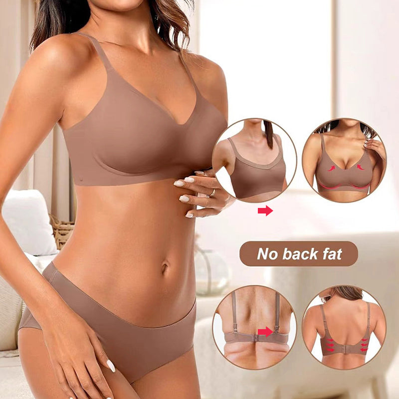 🏆 Last Day Special Price £9.99 ! 💐Jelly Wireless Womens Comfortable Wireless Bras Push Up Bralettes Seamless Tshirts Bras Deep V Everyday Bras