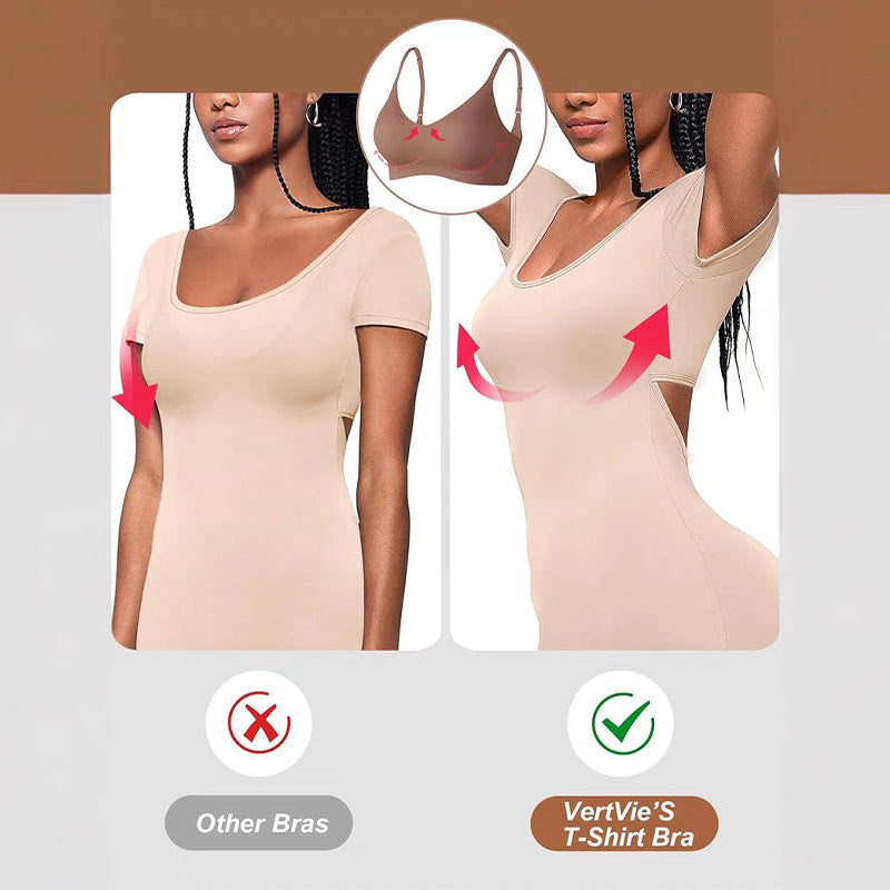 🏆 Last Day Special Price £9.99 ! 💐Jelly Wireless Womens Comfortable Wireless Bras Push Up Bralettes Seamless Tshirts Bras Deep V Everyday Bras