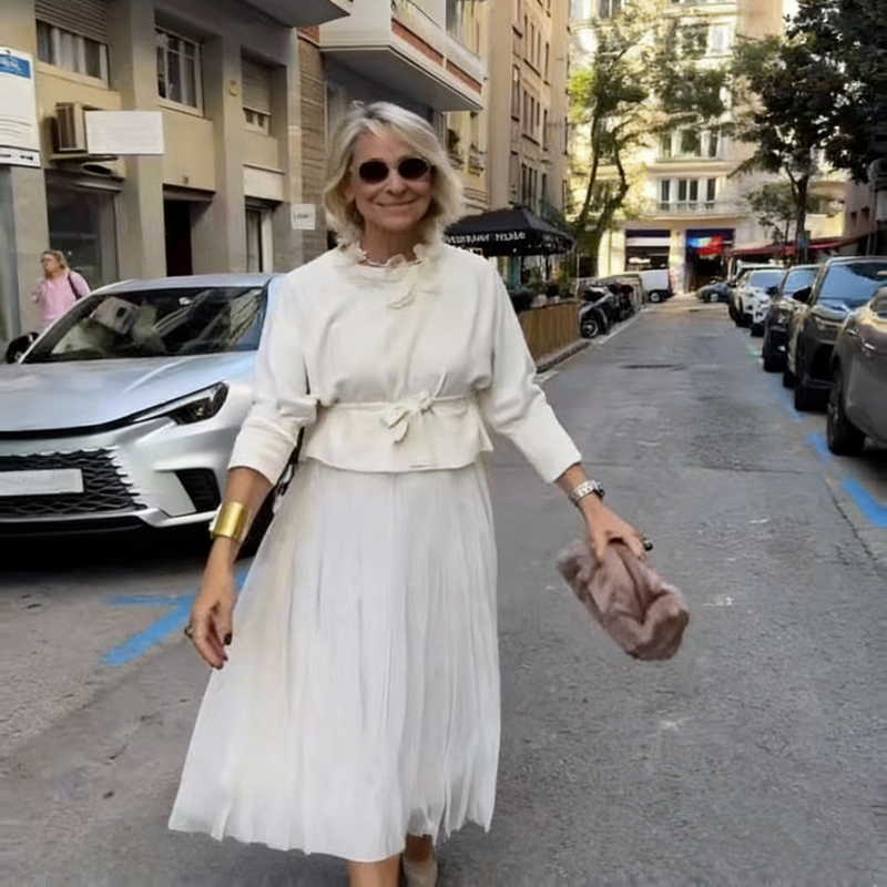 🌸Elegant Mesh, Romantic Flow – Women's Knit Top & Sleeveless Dress Set ✨