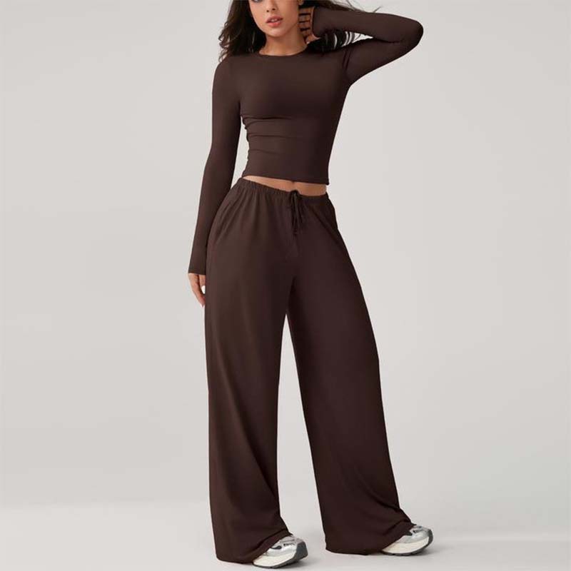 👗High-Waist Slimming, Elongating✨ Women's Two-Piece Set – Fitted Top & Wide-Leg Pants, Flattering Silhouette ✨