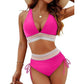 👙✨ Set Bikini cu Decolteu în V și Design Peticit – Subliniază-ți Silueta și Fii Gata de Vară! 🏖️☀️