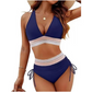 👙✨ Set Bikini cu Decolteu în V și Design Peticit – Subliniază-ți Silueta și Fii Gata de Vară! 🏖️☀️