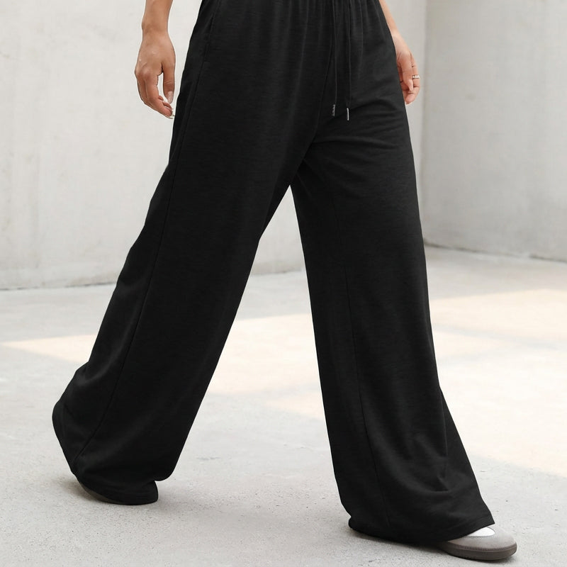 👖Wide-Leg Comfort, Adjustable Drawstring🌀 Women's Wide-Leg Sports Pants – Loose Fit & Soft Polyester | Everyday Casual Ease ✨