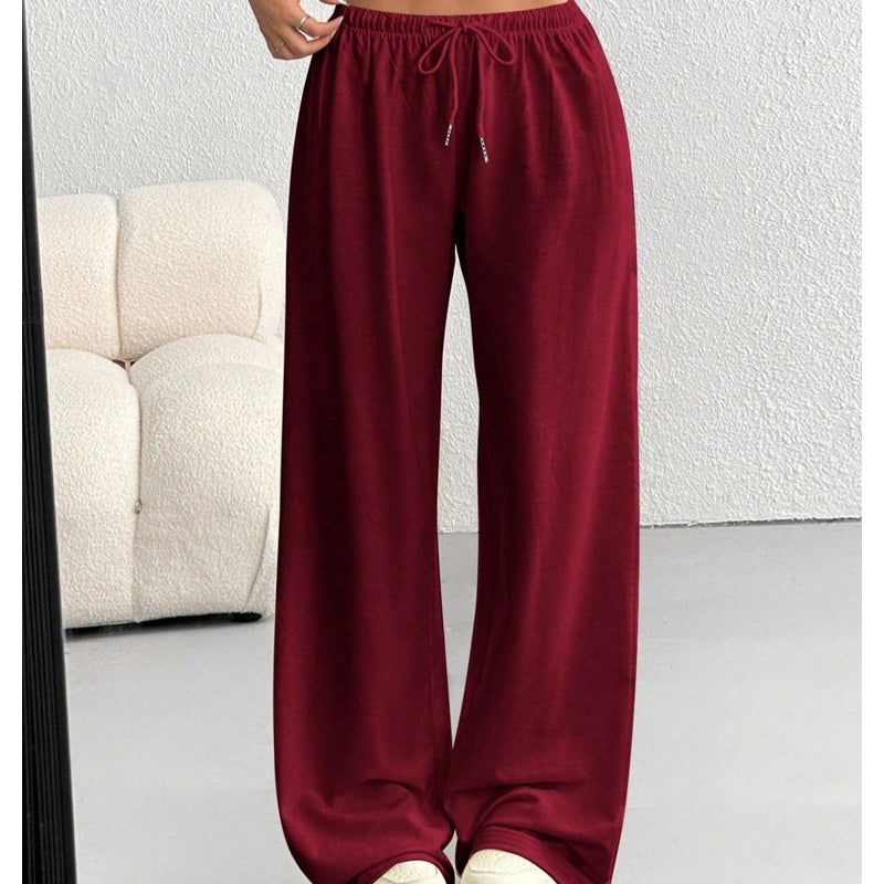 👖Wide-Leg Comfort, Adjustable Drawstring🌀 Women's Wide-Leg Sports Pants – Loose Fit & Soft Polyester | Everyday Casual Ease ✨