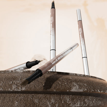 ✏️Microblade Precision, Natural Hair Strokes👁️ Dual-Ended Brow & Eyeliner Pen – Four-Prong Tip | Effortlessly Create Natural Brows, Perfect for Daily Makeup ✨