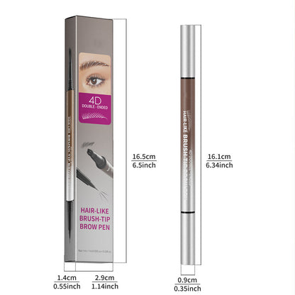 ✏️Microblade Precision, Natural Hair Strokes👁️ Dual-Ended Brow & Eyeliner Pen – Four-Prong Tip | Effortlessly Create Natural Brows, Perfect for Daily Makeup ✨