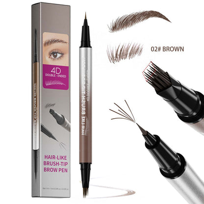 ✏️Microblade Precision, Natural Hair Strokes👁️ Dual-Ended Brow & Eyeliner Pen – Four-Prong Tip | Effortlessly Create Natural Brows, Perfect for Daily Makeup ✨