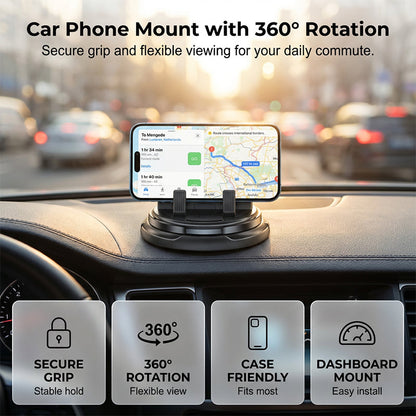 💥 Suport Auto Telefon 360° pentru Bord | Aderență Puternică & Universal  🚗✨