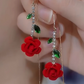 ✨💎 Cercei Moderni cu Cristale Roșu Trandafiriu – Eleganță și Strălucire în Fiecare Zi! 🌹👩