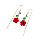 ✨💎 Cercei Moderni cu Cristale Roșu Trandafiriu – Eleganță și Strălucire în Fiecare Zi! 🌹👩