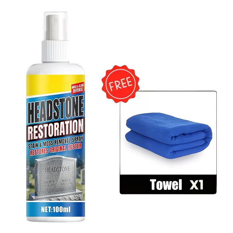 💖LAST DAY SALE 50% OFF!!🧽Restores Luster, Safe for All Stone🌿 Headstone Restoration Cleaning Spray – Professional Formula | Instantly Removes Moss, Algae & Stains, Brings Back Natural Beauty ✨