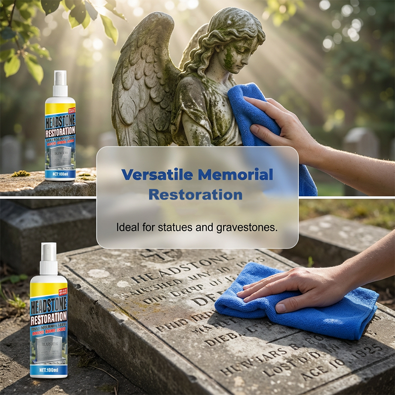 💖LAST DAY SALE 50% OFF!!🧽Restores Luster, Safe for All Stone🌿 Headstone Restoration Cleaning Spray – Professional Formula | Instantly Removes Moss, Algae & Stains, Brings Back Natural Beauty ✨