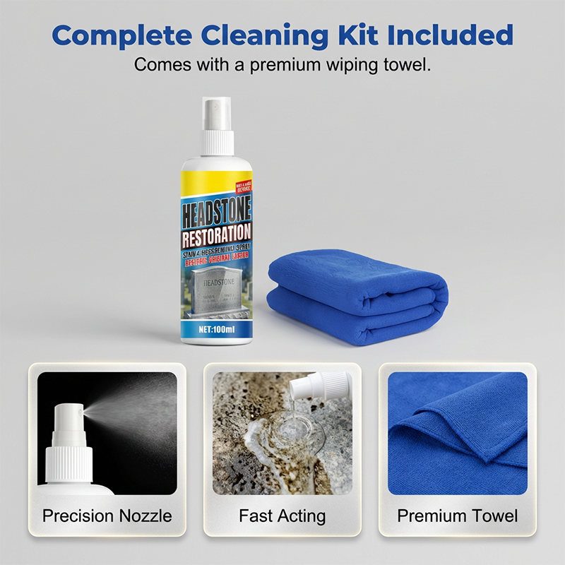 💖LAST DAY SALE 50% OFF!!🧽Restores Luster, Safe for All Stone🌿 Headstone Restoration Cleaning Spray – Professional Formula | Instantly Removes Moss, Algae & Stains, Brings Back Natural Beauty ✨