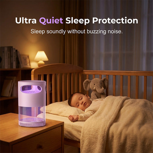 ✨ Lampă anti-țânțari cu raze UV – alimentată prin USB, fără substanțe chimice, extrem de silențioasă. Pentru un somn liniștit.  🌙