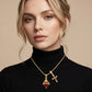 🌹✨ Pandantiv Cruciulită cu Trandafir și Inimă Roșie – Un Cadou Perfect! 💖🎁