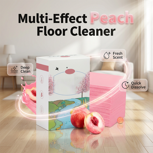🧹 Șervețele de curățat podele cu aromă de piersică –  se dizolvă rapid, fără urme 🍑