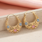 ✨🌙 Cercei Aurii în Formă de Semilună cu Flori din Email – Eleganță & Stil Boho-Chic! 🌸💫