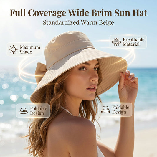 👒✨ Pălărie de Soare cu Bor Larg și Fundiță – Protecție UV & Stil Elegant pentru Vară! 🌸☀️