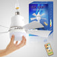 💡❄️ Ventilator de Tavan Portabil 2-în-1 cu Lumină – Răcire & Iluminare cu Telecomandă! 🏕️🔋