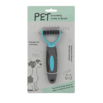 🐶🐱 Pieptene Dublu pentru Animale de Companie – Perie 2-în-1 pentru Câini și Pisici, Fără Durere și Fără Blană Împrăștiată! ✨🛁