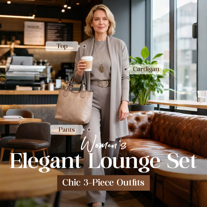 👗Elegant 3-Piece Set, Effortless Styling – Women's Long Cardigan, Top & Pants Set ✨