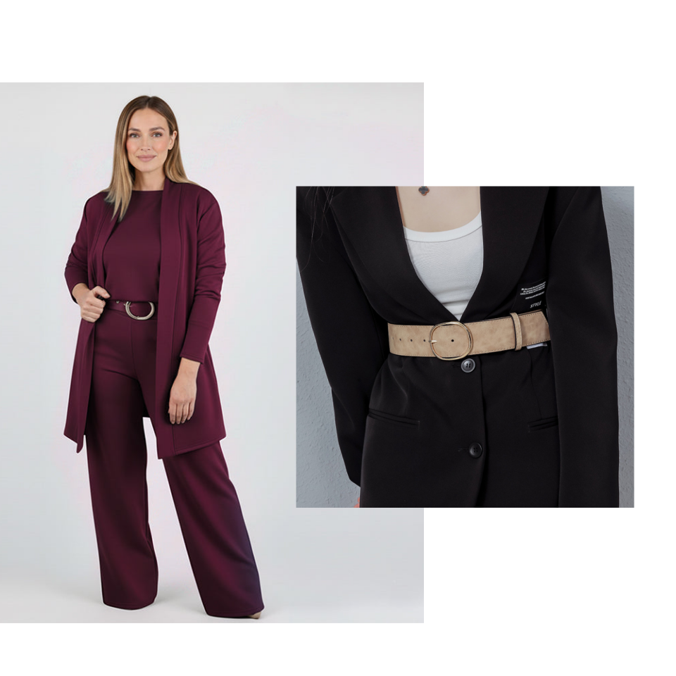 👗Elegant 3-Piece Set, Effortless Styling – Women's Long Cardigan, Top & Pants Set ✨