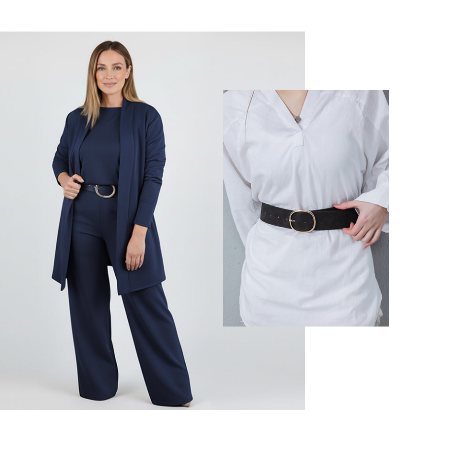👗Elegant 3-Piece Set, Effortless Styling – Women's Long Cardigan, Top & Pants Set ✨