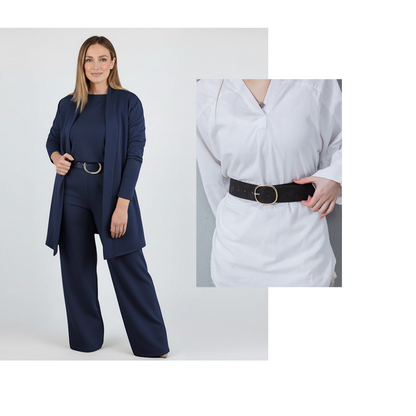 👗Elegant 3-Piece Set, Effortless Styling – Women's Long Cardigan, Top & Pants Set ✨