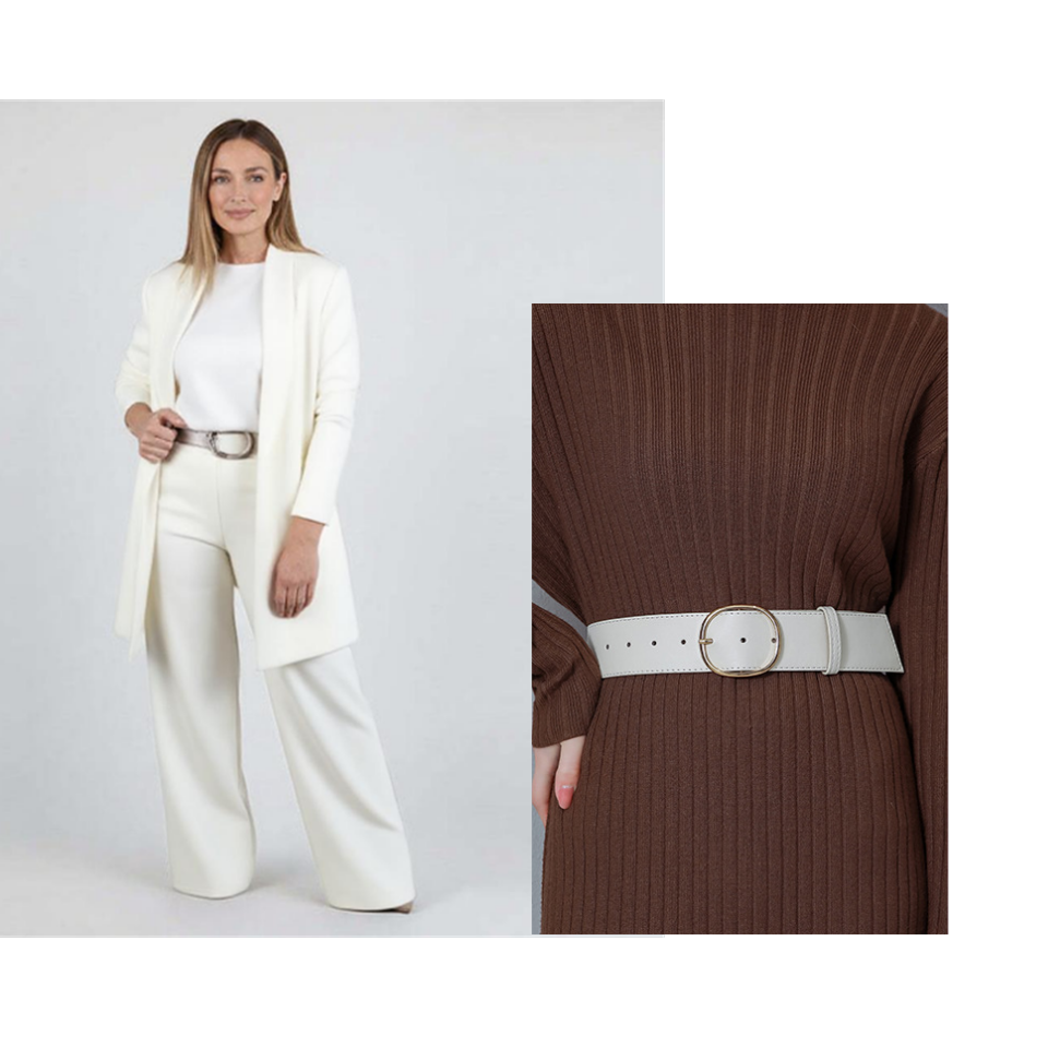 👗Elegant 3-Piece Set, Effortless Styling – Women's Long Cardigan, Top & Pants Set ✨