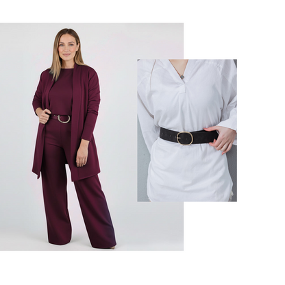 👗Elegant 3-Piece Set, Effortless Styling – Women's Long Cardigan, Top & Pants Set ✨