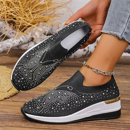 👟 Pantofi sport slip-on cu fluturi cu strasuri pentru femei - Strălucește la fiecare pas  ✨